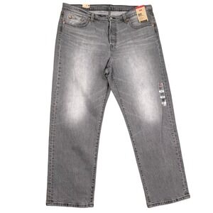 Levi Strauss 501 Original Jeans Womens 16WM Gray Button Fly High Denim Stretch